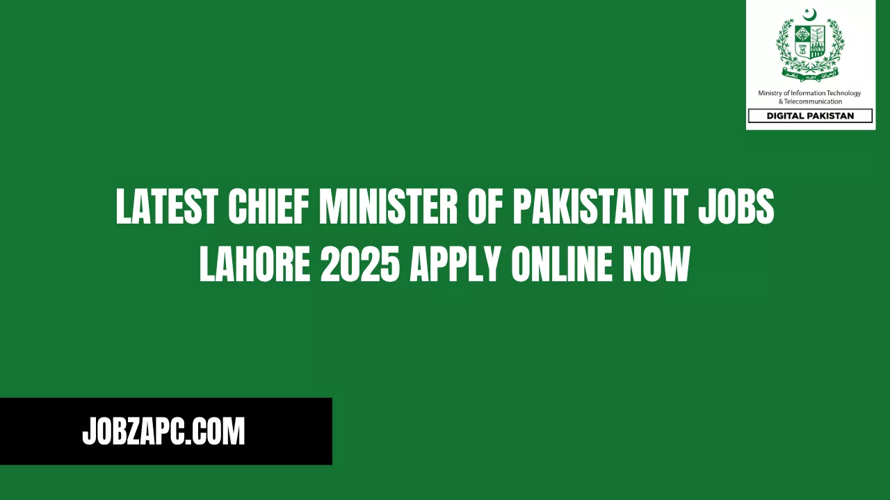 Latest Chief Minister of Pakistan IT Jobs Lahore 2025 Apply Online Now
